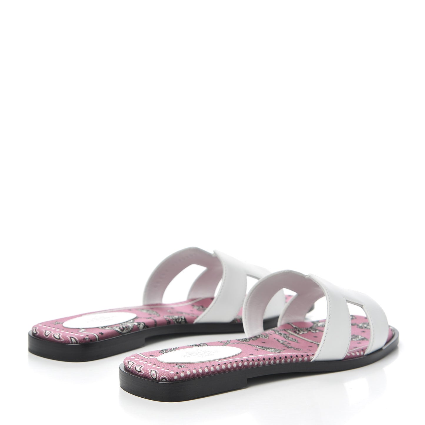 Box Calfskin Bois De Rose White Oran Sandals 37 White