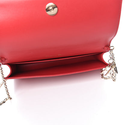 Christian Dior Lambskin Cannage Lady Dior Clutch Red 6 of 12