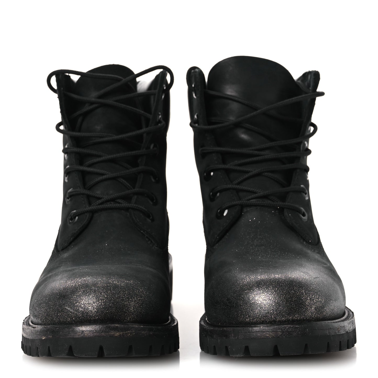 X TIMBERLAND Nubuck Glitter Womens Ankle Boots 38.5 Black Gunmetal