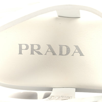 Prada Foam Rubber Metal Triangle Logo Monolith 55mm Cage Sandals 41 White 8 of 9