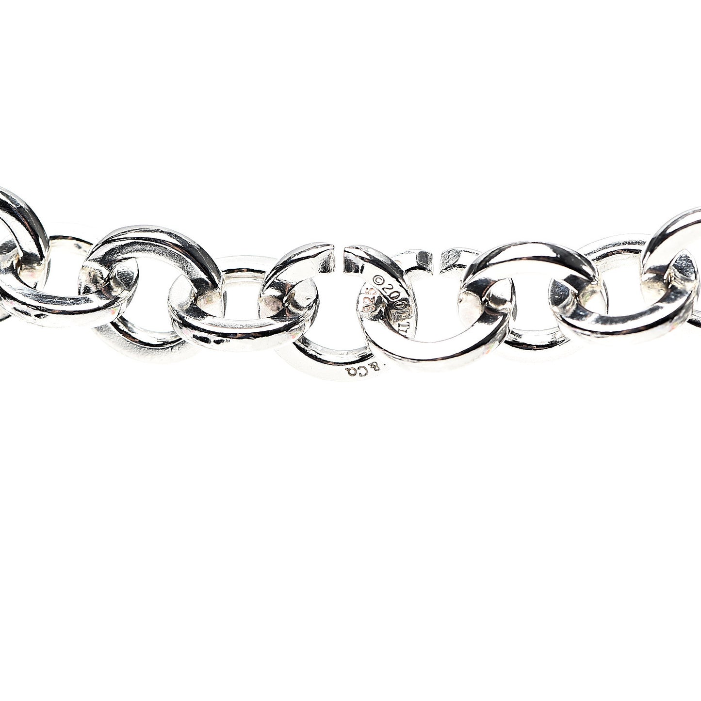 Sterling Silver 18K Yellow Gold Circle Link Necklace
