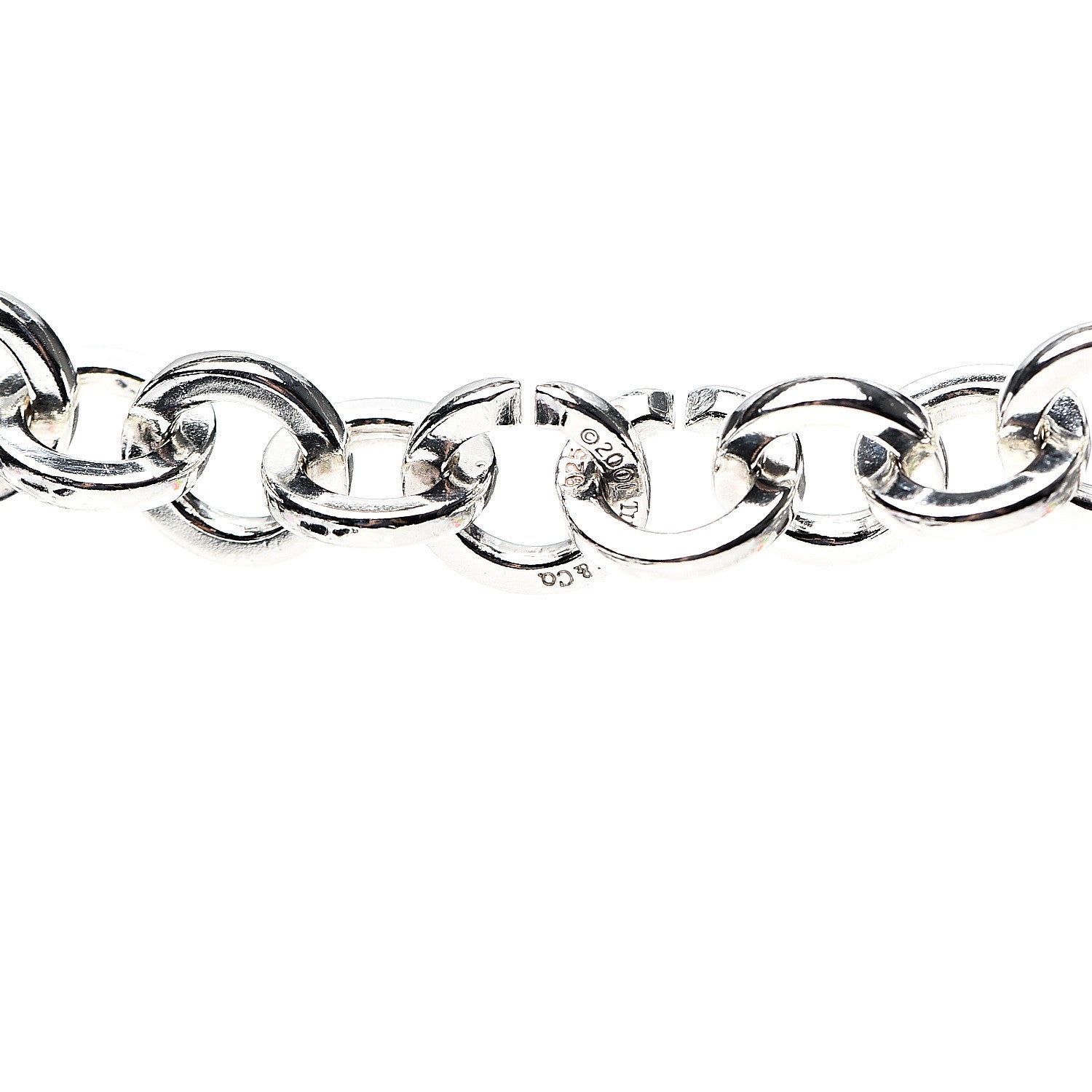 Tiffany Sterling Silver 18K Yellow Gold Circle Link Necklace 3 of 3