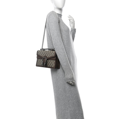 Gucci GG Supreme Monogram Textured Dollar Calfskin Top Handle Dionysus Shoulder Bag Beige Ebony New Acero 2 of 10