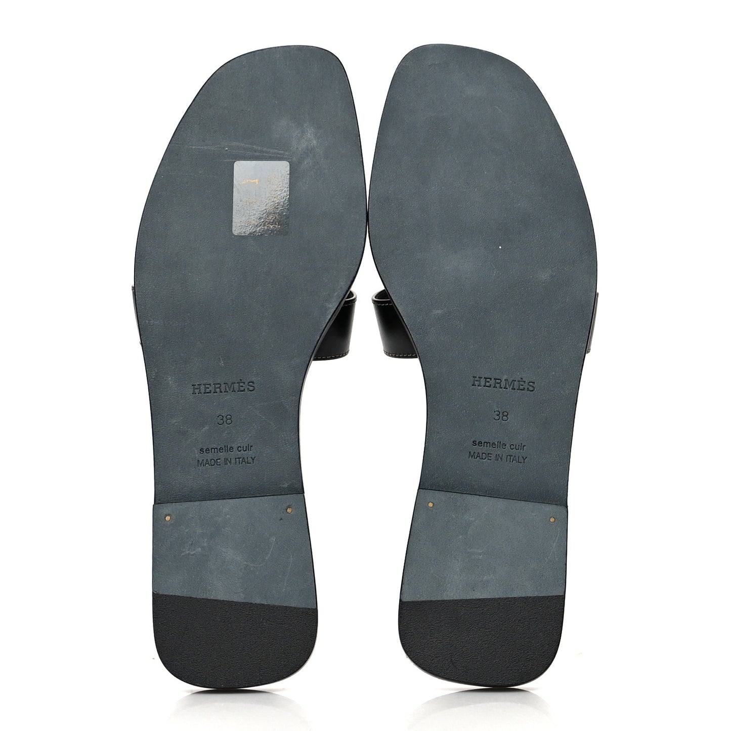 Box Calfskin Oran Sandals 38 Black