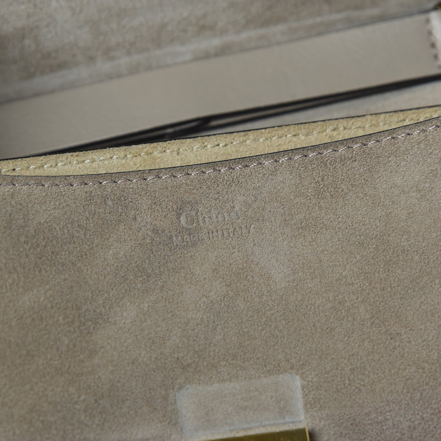 Chloe Suede Smooth Calfskin Drew Shoulder Bag Motty Grey 8 of 11