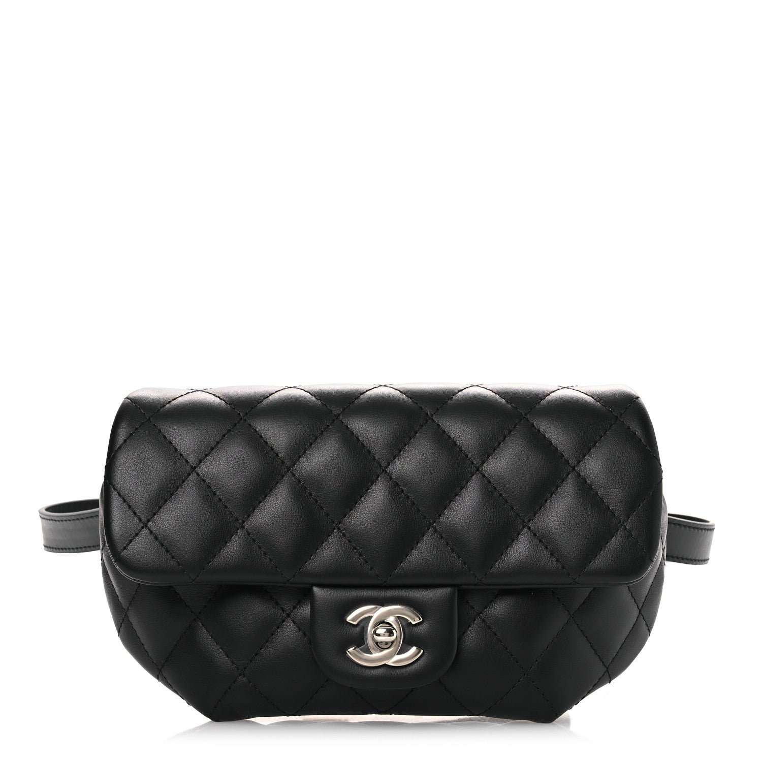Chanel Calfskin Quilted CC Uniform Flap Belt Bag Black 1 of 14
