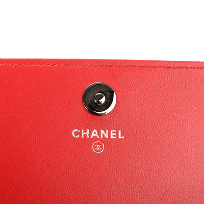 Chanel Lambskin Quilted Boy Wallet On Removable Chain WOC Red 6 of 8