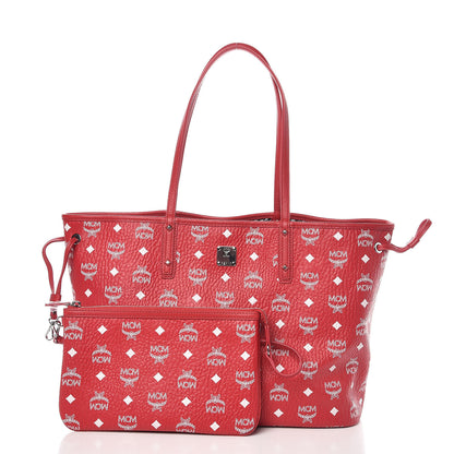 MCM Visetos Medium Reversible Shopper Tote Ruby Red 3 of 17