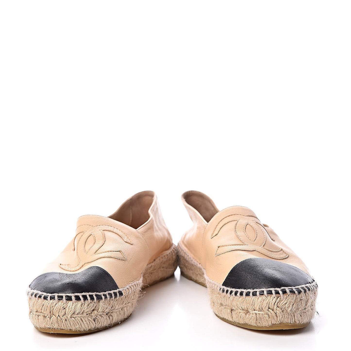 Lambskin CC Espadrilles 39 Beige Black