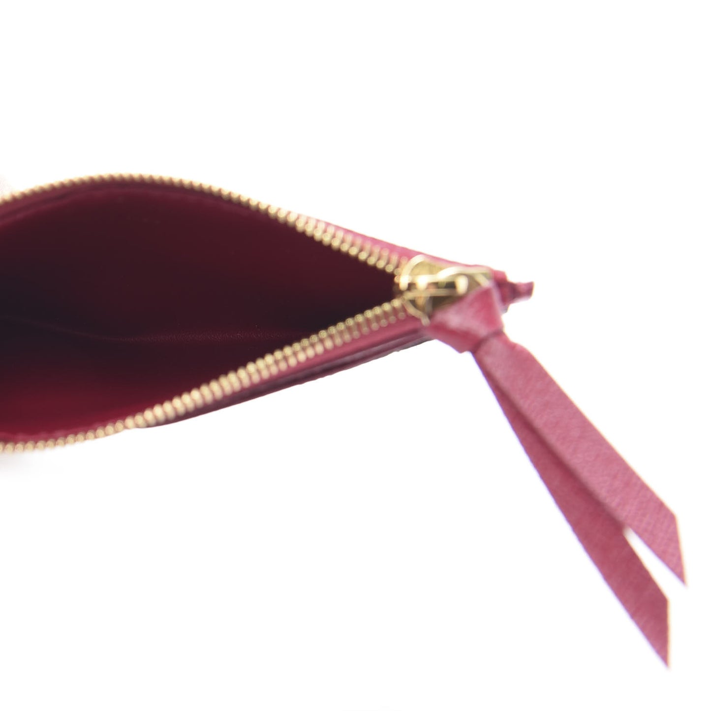 Monogram Zipped Card Holder Fuchsia