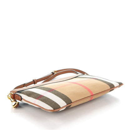 Burberry House Check Derby Peyton Crossbody Clutch Bag Tan 4 of 9