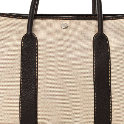 Hermes Buffle Skipper Toile Garden Party 36 MM Tote Marron Fonce 7 of 17