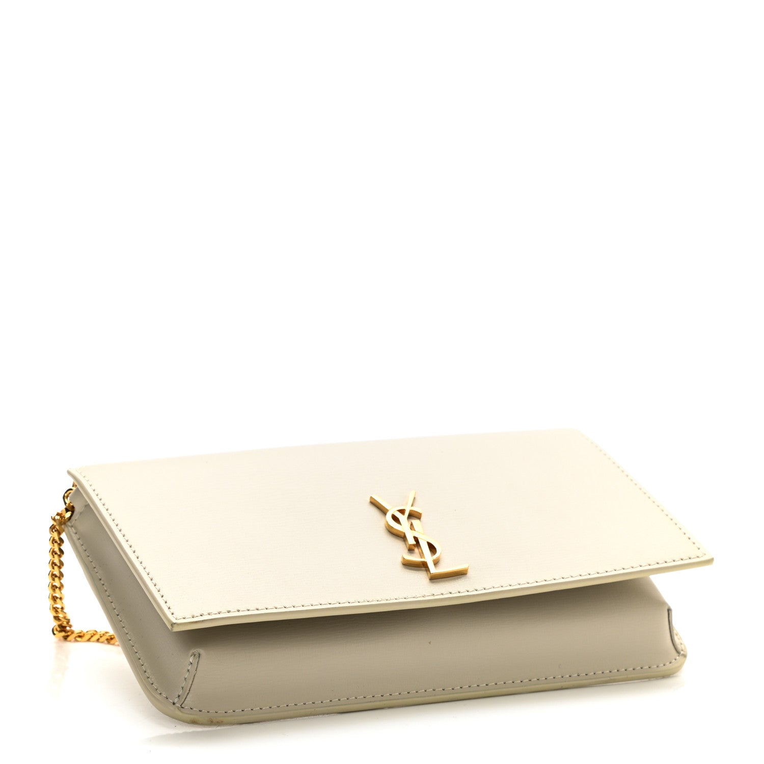 Saint Laurent Smooth Calfskin Monogram Phone Holder Crossbody Blanc Vintage 4 of 7