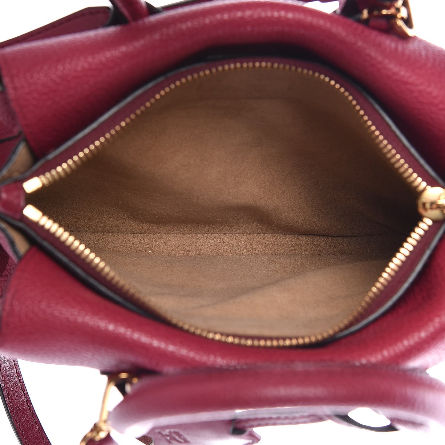 Grained Calfskin Mini Milla Tote Burgundy
