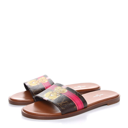 Louis Vuitton Patent Monogram Lock It Flat Mule 37.5 Cacao 3 of 7