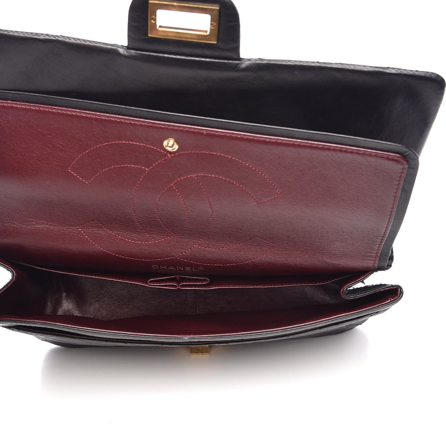 Aged Calfskin Quilted 2.55 Reissue 227 Flap Black