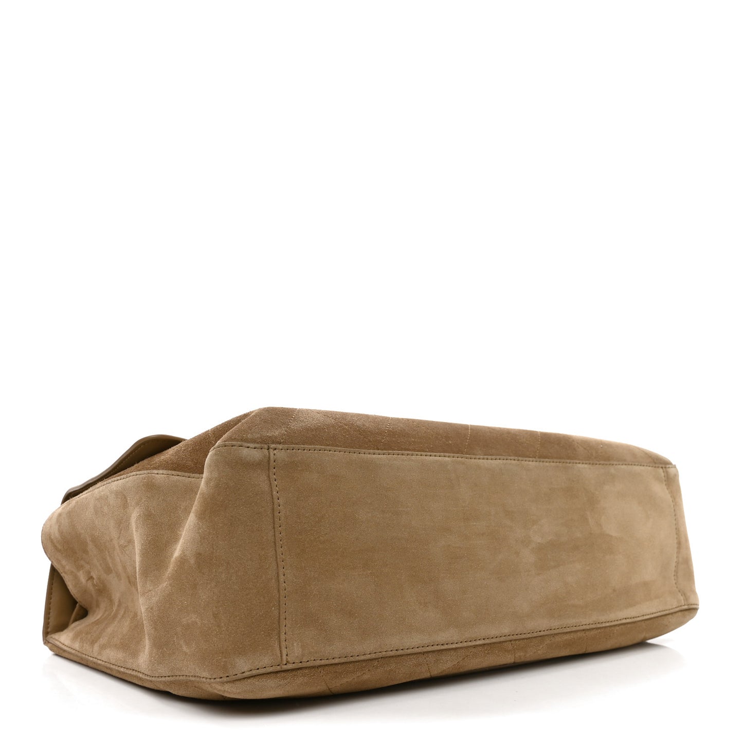 Suede Calfskin Souplissimo Maxi Flap Dark Beige
