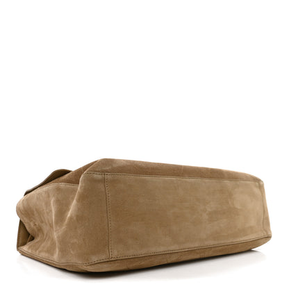 Chanel Suede Calfskin Souplissimo Maxi Flap Dark Beige 3 of 9