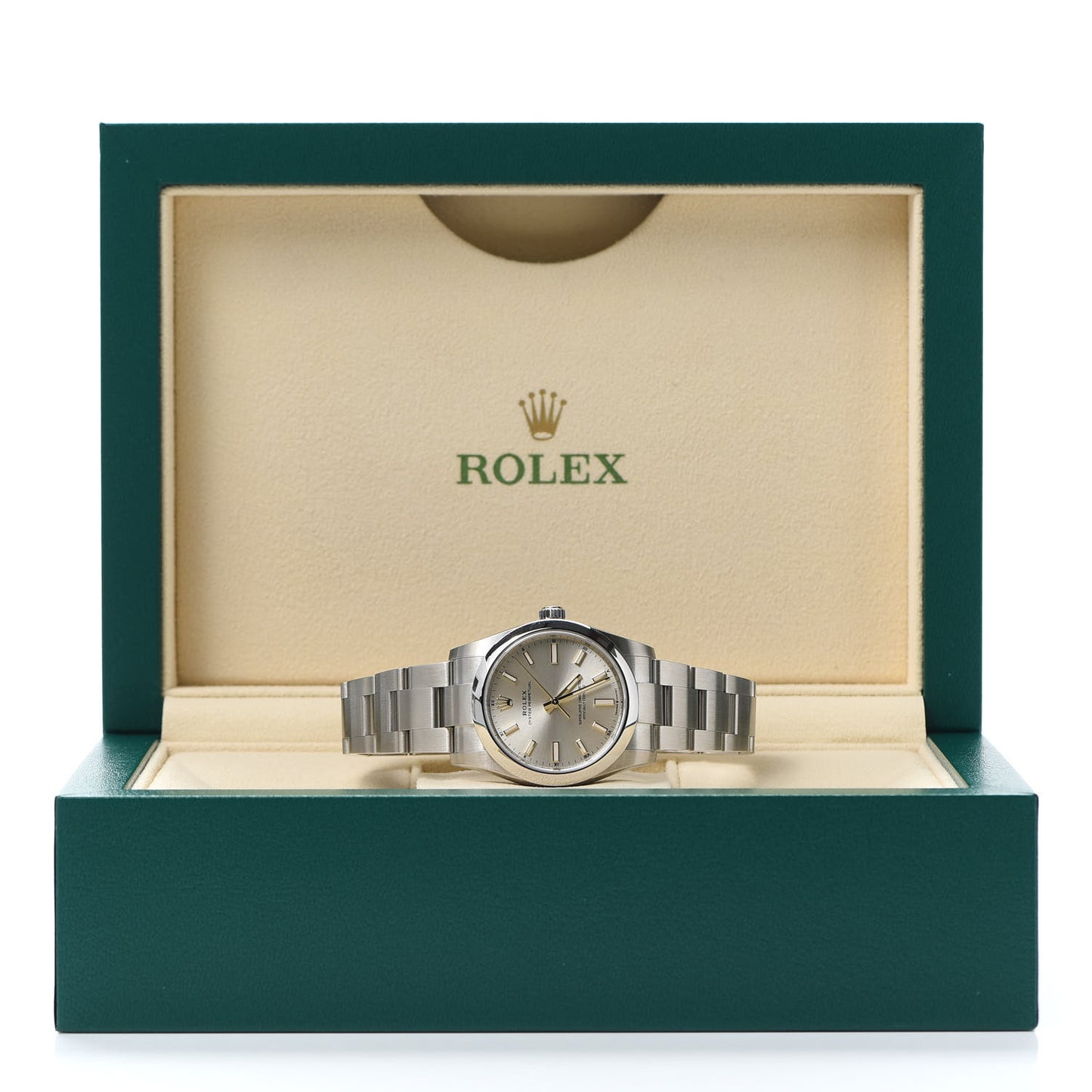 Stainless Steel 34mm Oyster Perpetual Watch Silver 124200
