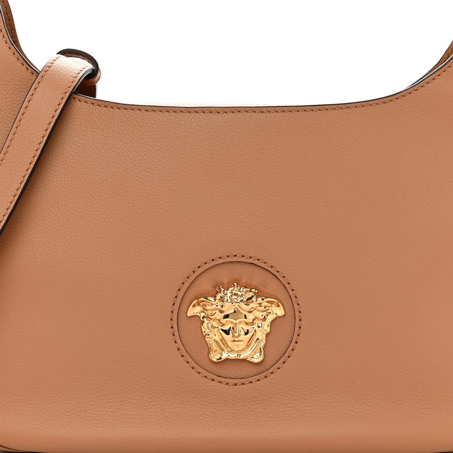Versace Calfskin La Medusa Medium Hobo Crossbody Brown 7 of 9