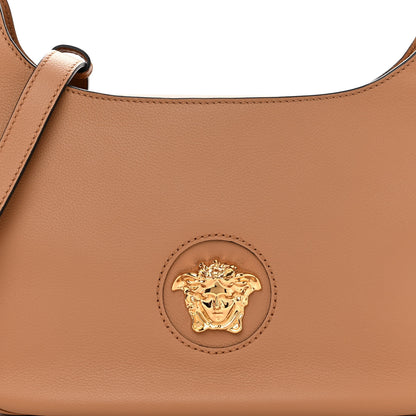 Versace Calfskin La Medusa Medium Hobo Crossbody Brown 7 of 9