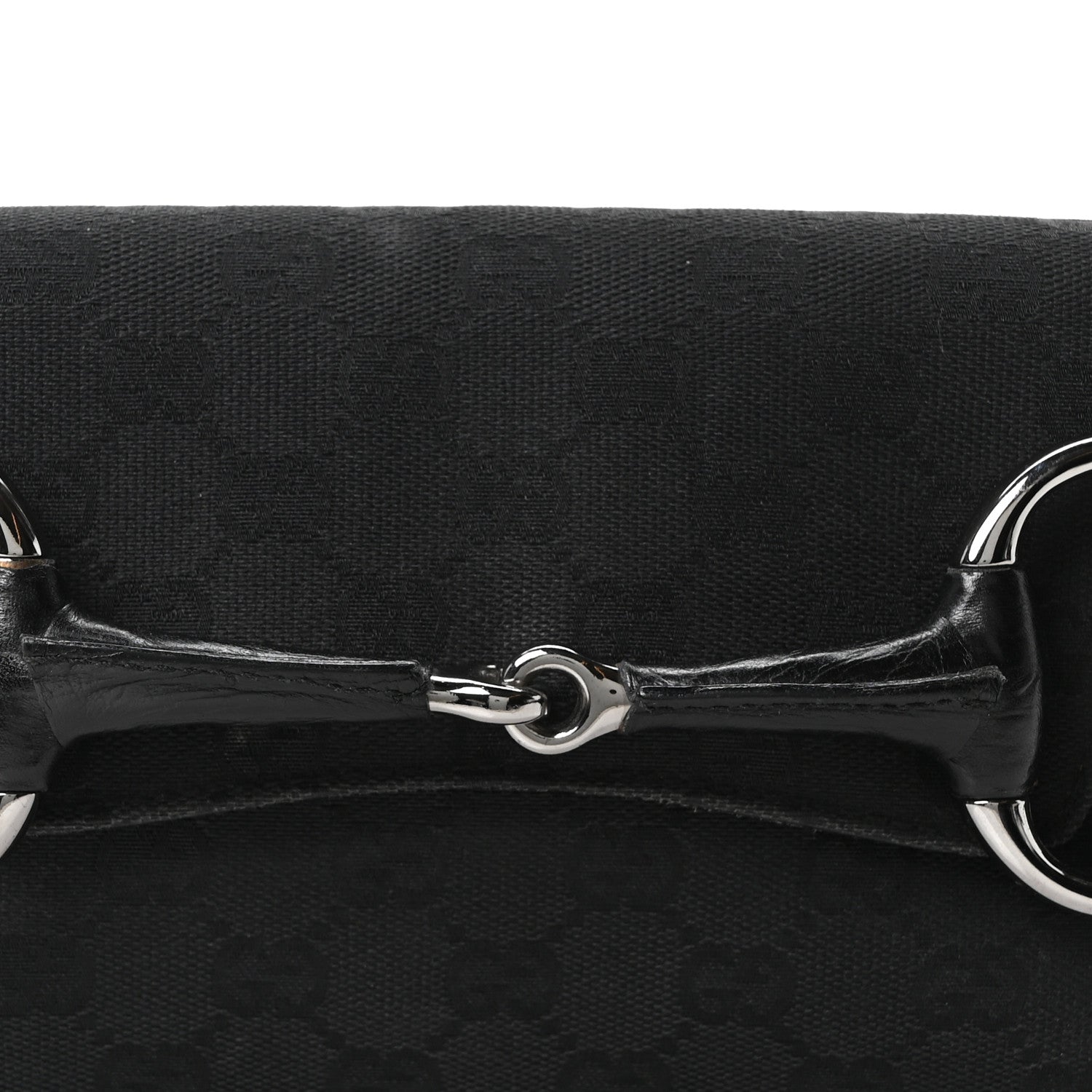 Gucci Monogram Horsebit Chain Clutch Black 8 of 10