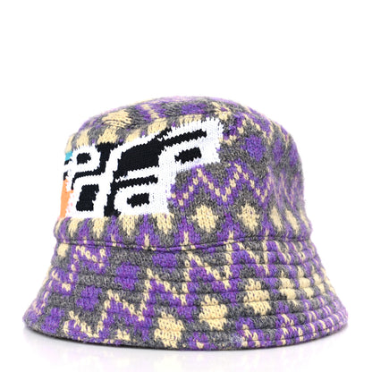 Prada Shetland Chevron Racing Logo Womens Bucket Hat S Grigio 2 of 8