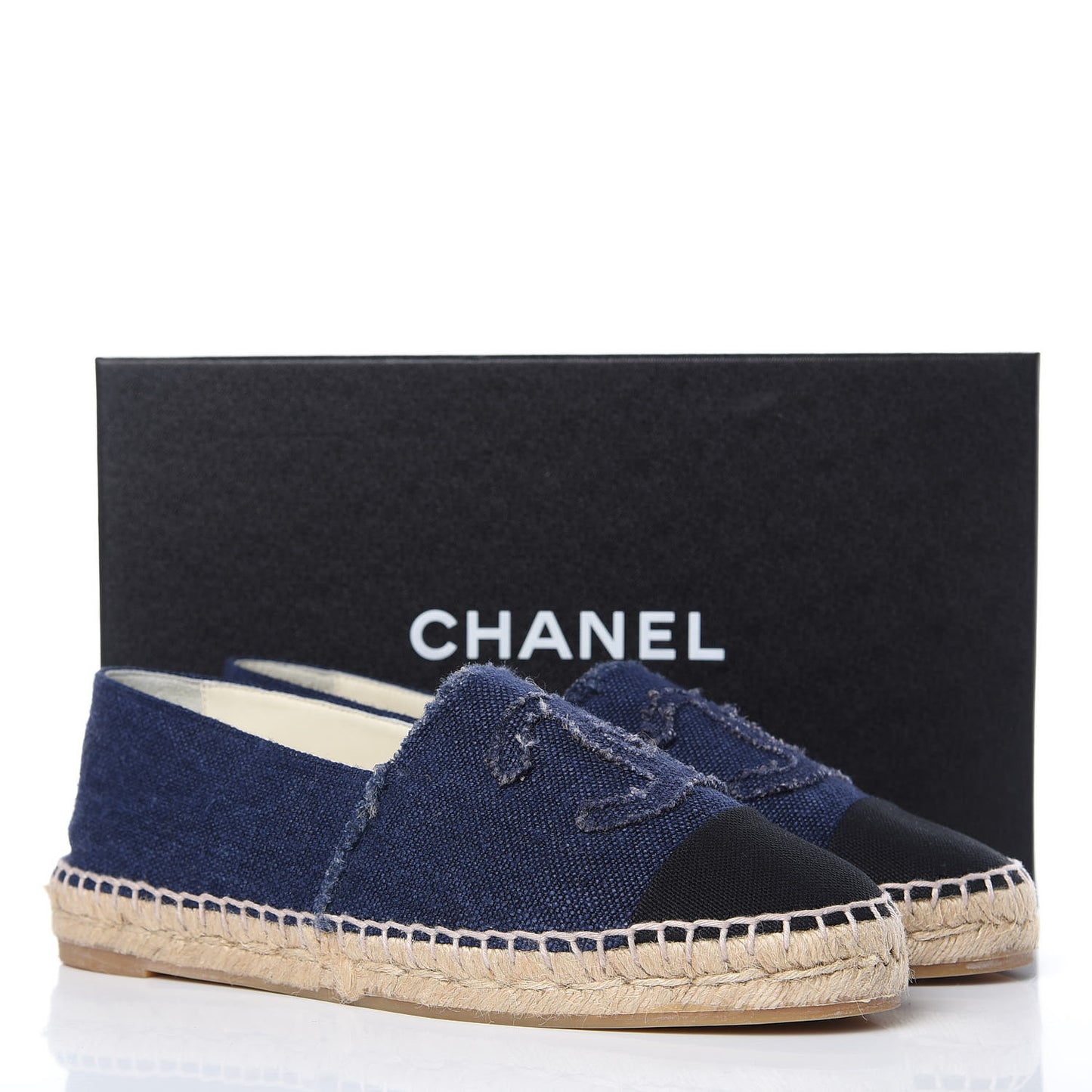 Denim Toile CC Espadrilles 39 Navy Black