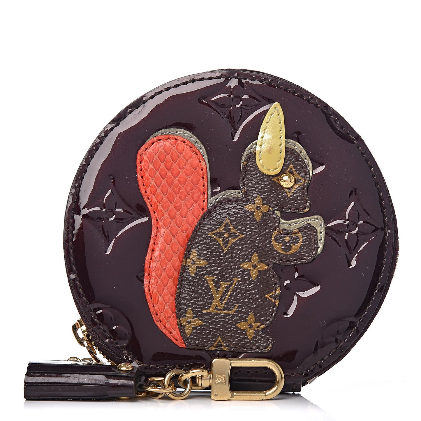 Vernis Animania Ecureuil Squirrel Round Coin Purse Amarante