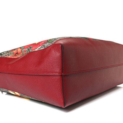 Gucci GG Supreme Monogram Flora Web Large Ophidia Tote Red 12 of 19