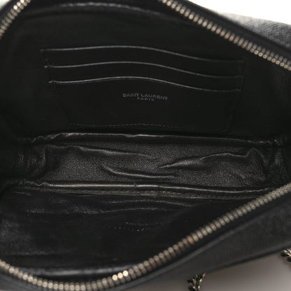 Saint Laurent Grain De Poudre Matelasse Monogram Mini Lou Camera Bag Black 5 of 11