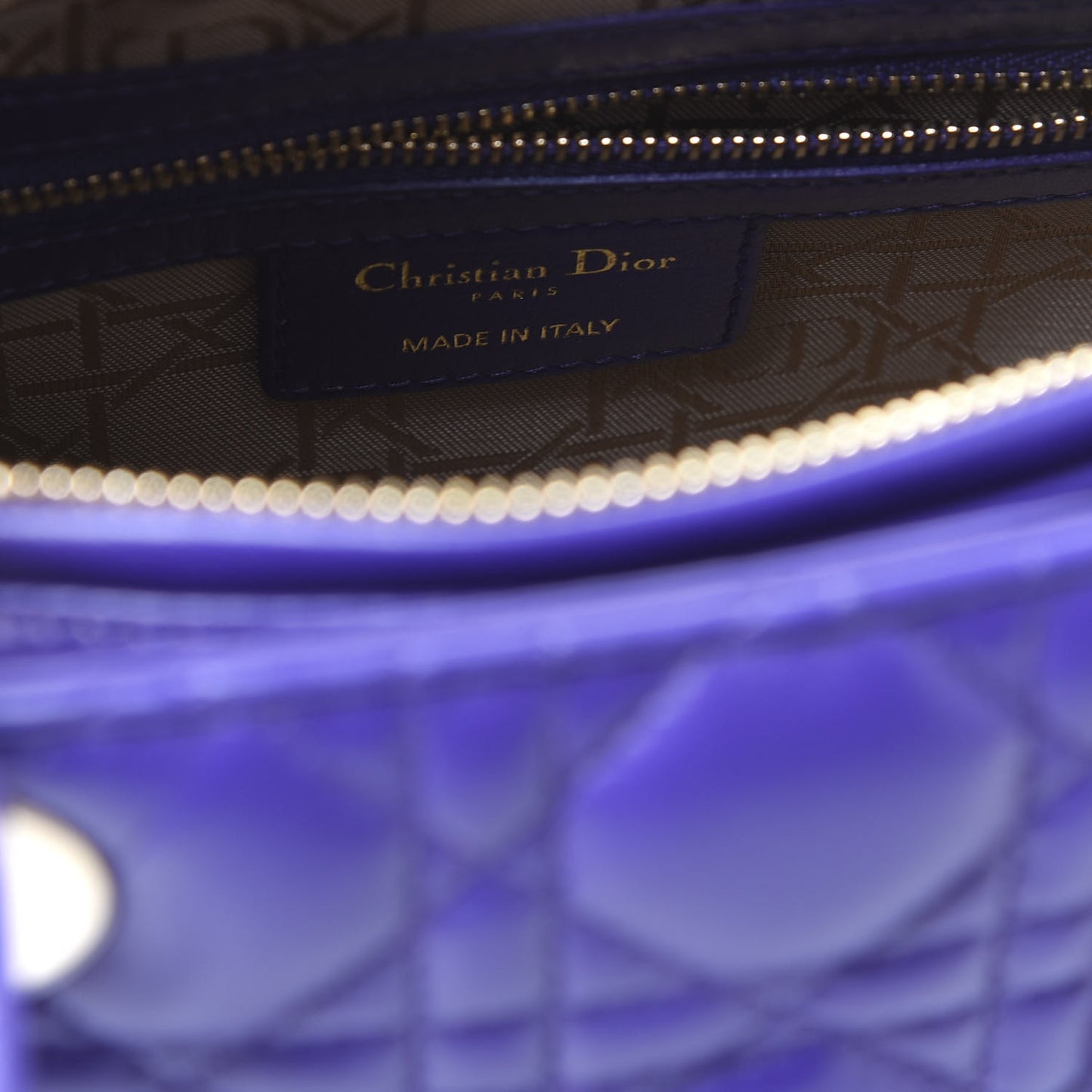 Lambskin Cannage Medium Lady Dior Purple