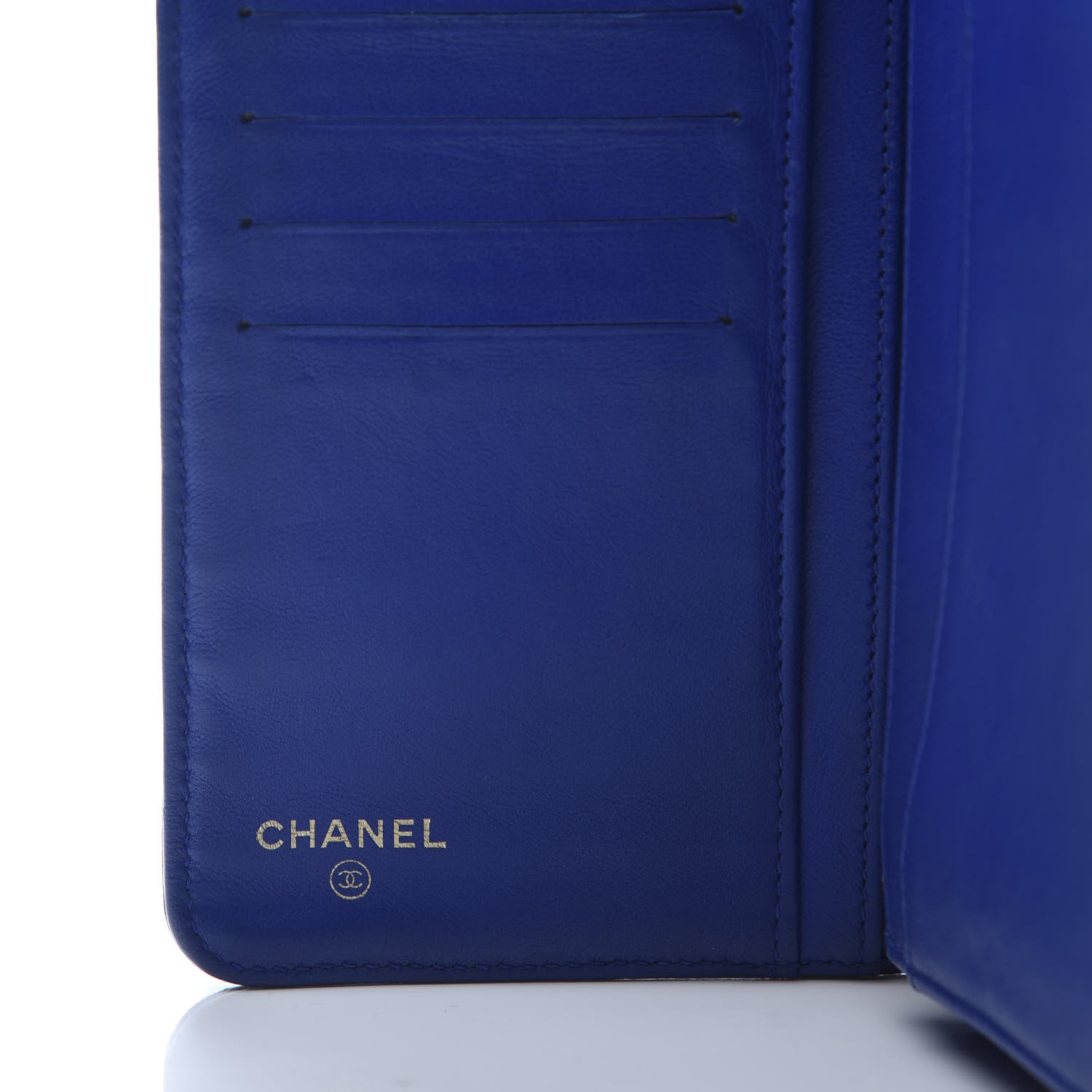 Chanel Lambskin Quilted Yen Wallet Blue 5 of 10