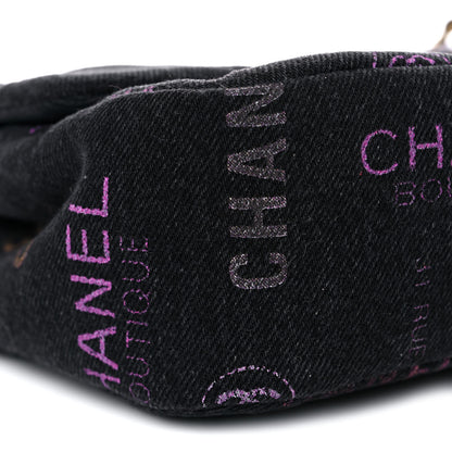 Chanel Denim Quilted Denim Mood Large Flap Black Multicolor 8 of 9