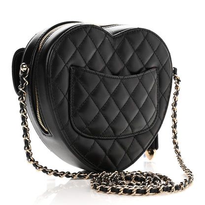 Chanel Lambskin Quilted CC In Love Heart Bag Black 3 of 11