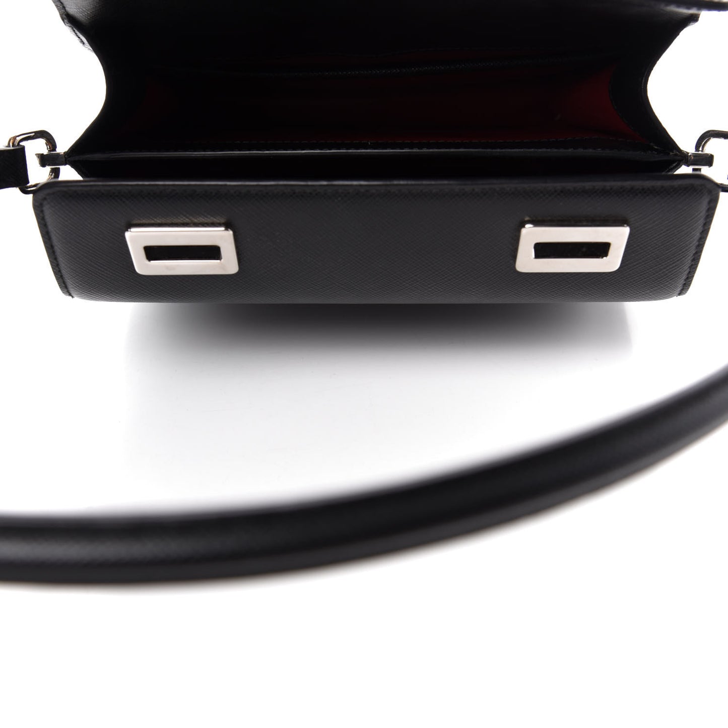 Saffiano Lipstick Print Shoulder Bag Black Multicolor