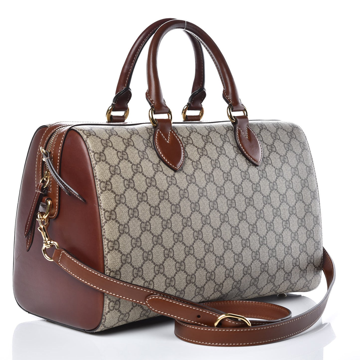 GG Supreme Monogram Medium Boston Beige Cuir