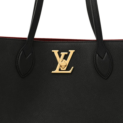 Louis Vuitton Grained Calfskin Lockme Shopper Black 8 of 12