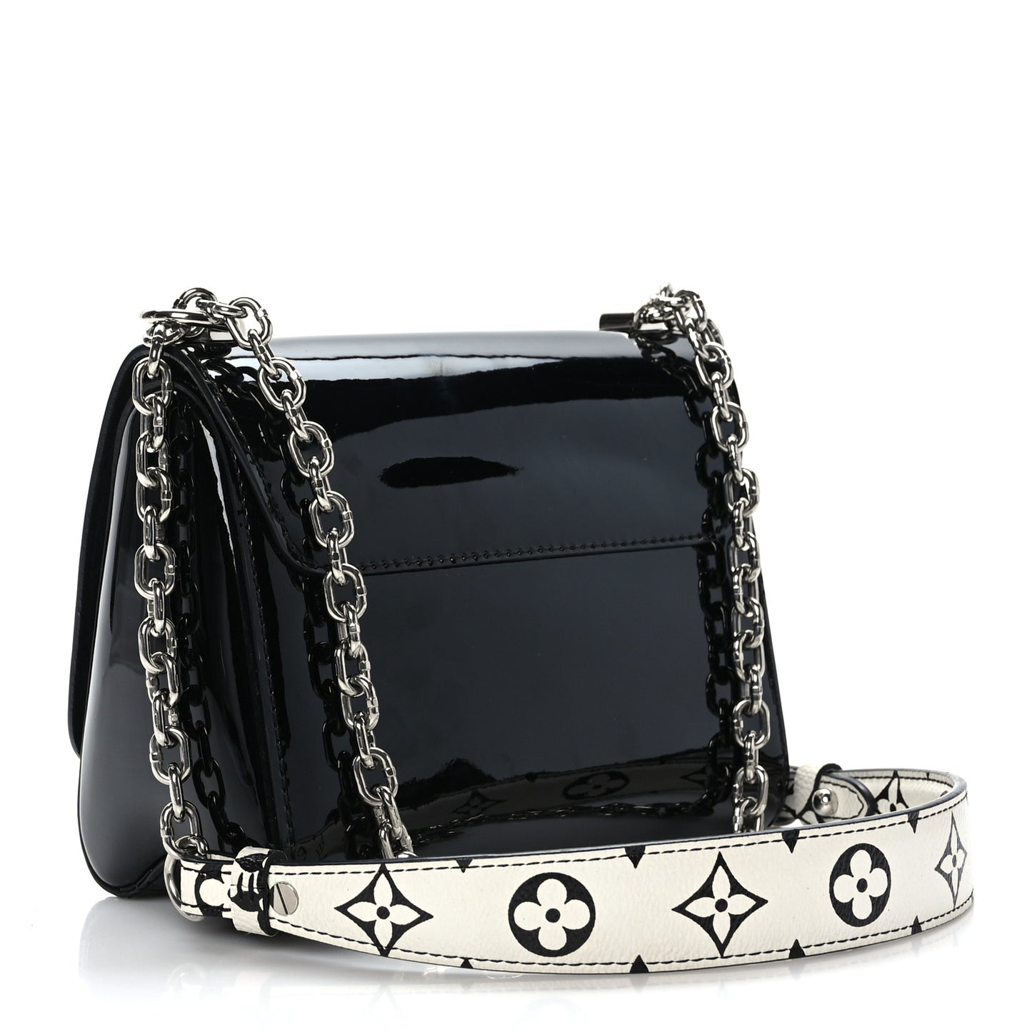 Patent Monogram Twist Shoulder Bag PM Black