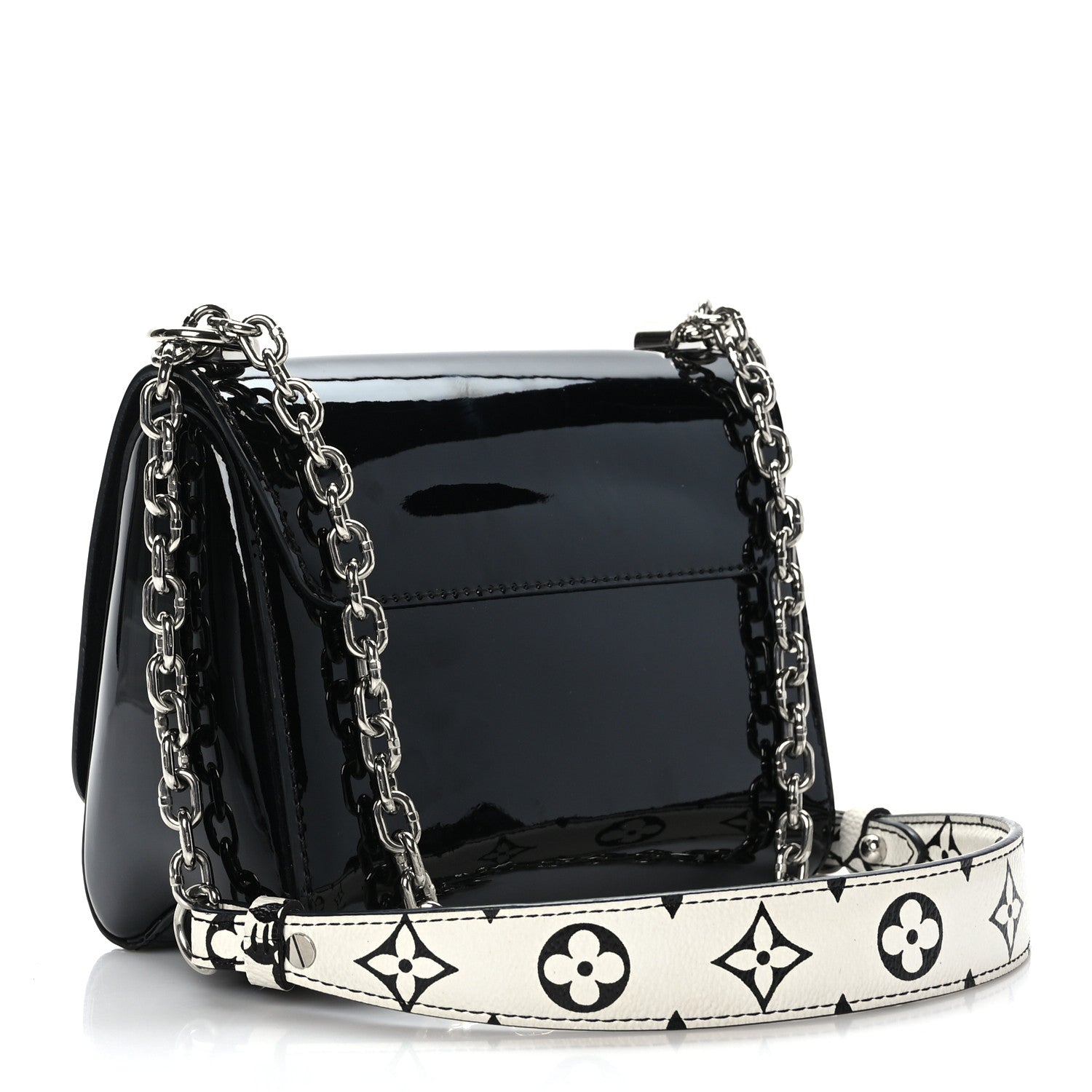 Louis Vuitton Patent Monogram Twist Shoulder Bag PM Black 4 of 9