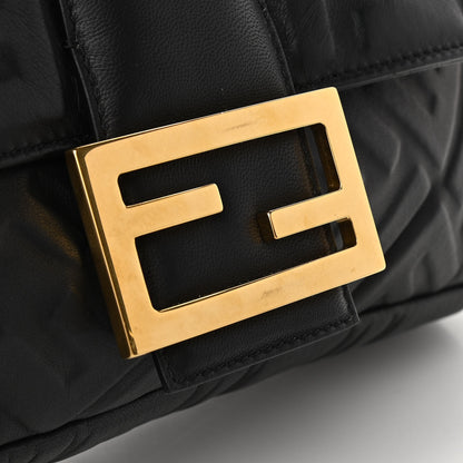 Fendi Nappa FF 1974 Embossed Large Baguette Black 12 of 12