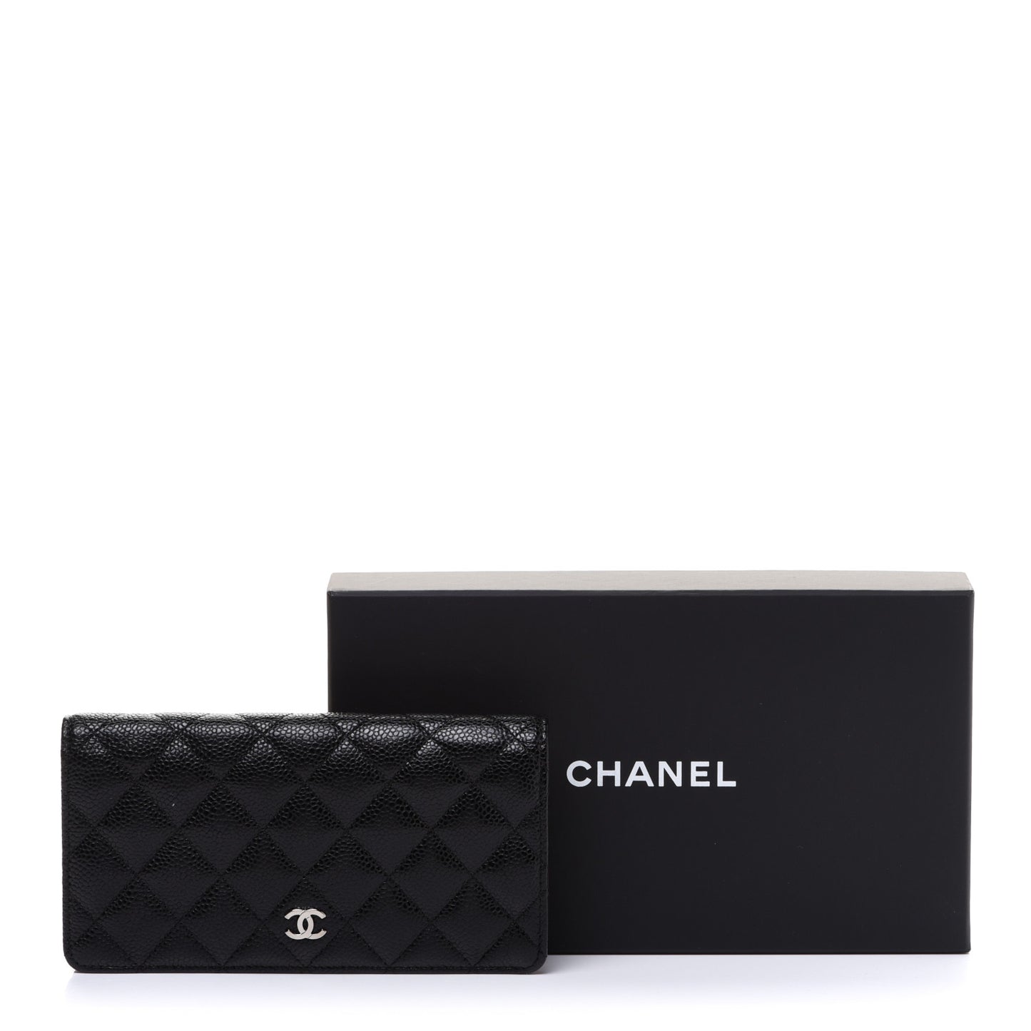 Caviar Quilted Yen Wallet Black