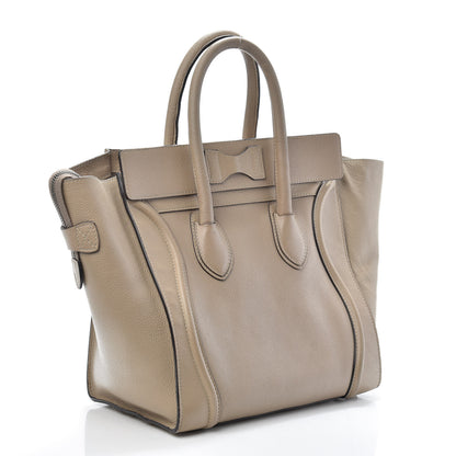 Celine Drummed Calfskin Mini Luggage Dune 3 of 9