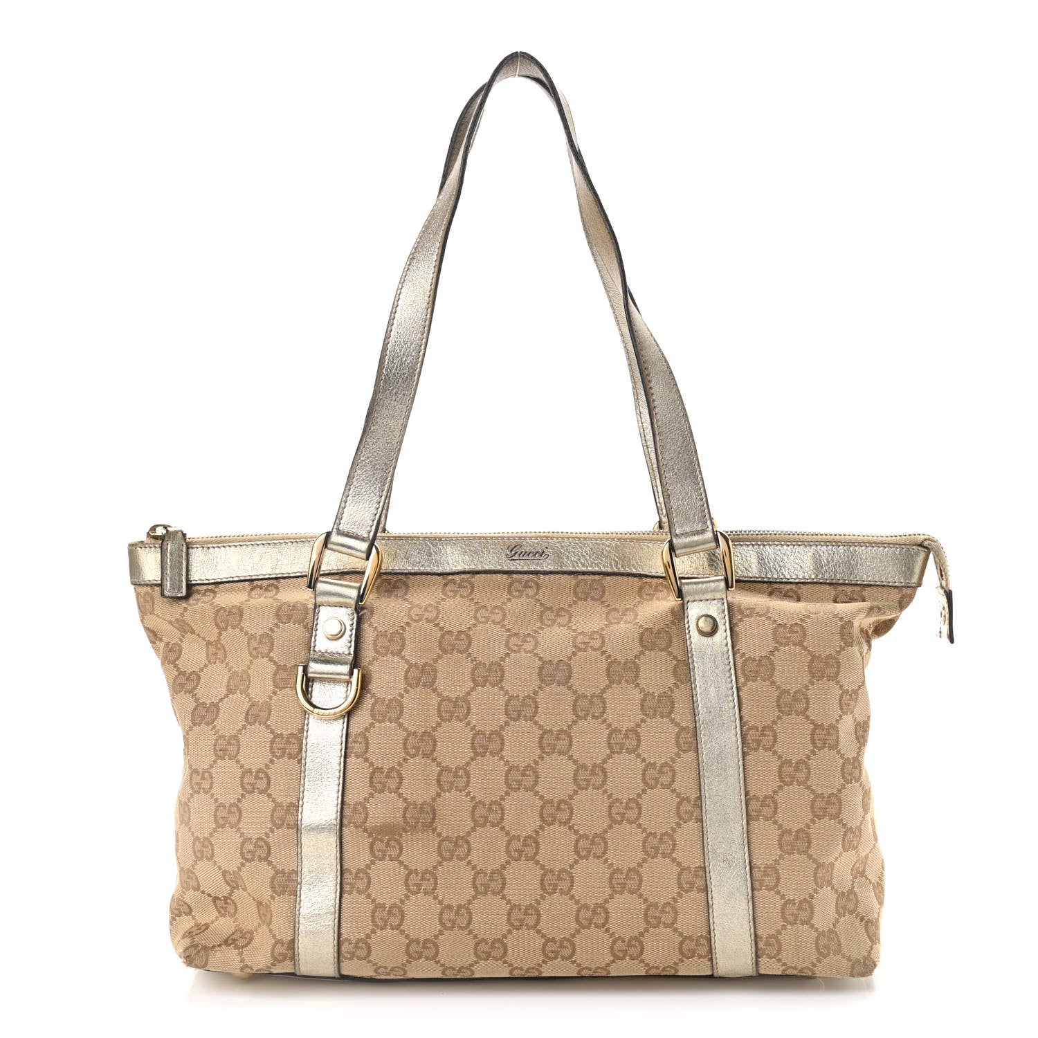 Gucci Monogram Medium Abbey Tote Gold 1 of 12
