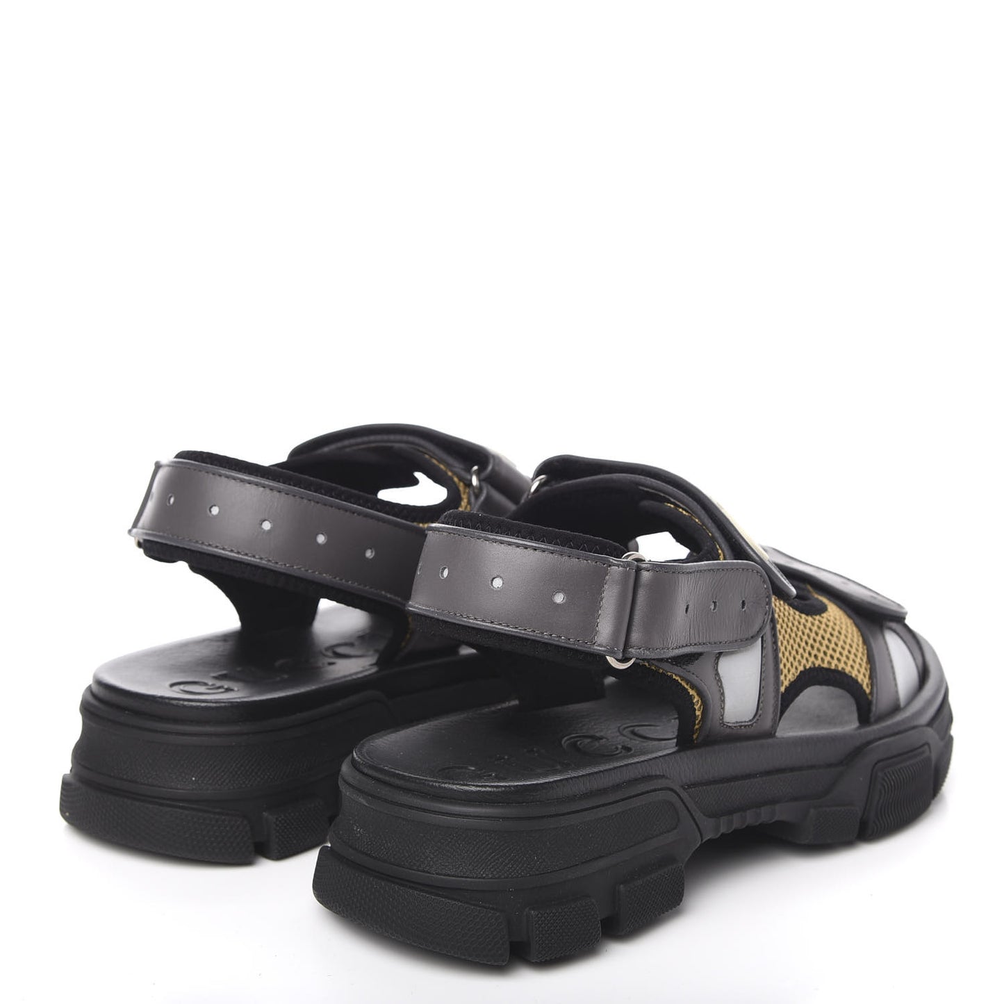 X SEGA Nappa Mesh Mens Aguru Sandals 9 Loess Black