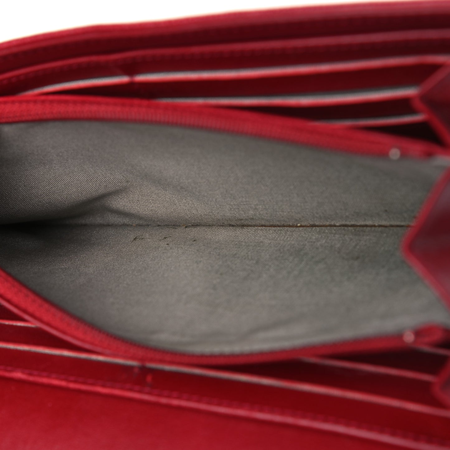 Caviar Sevruga CC Large Gusset Flap Wallet Red