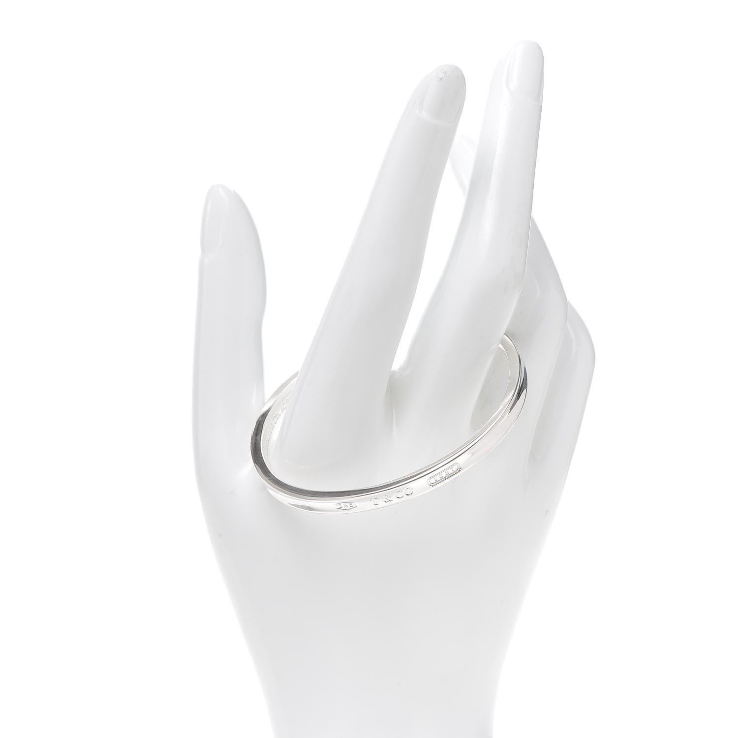 Tiffany Sterling Silver Narrow 1837 Cuff Bracelet 2 of 5