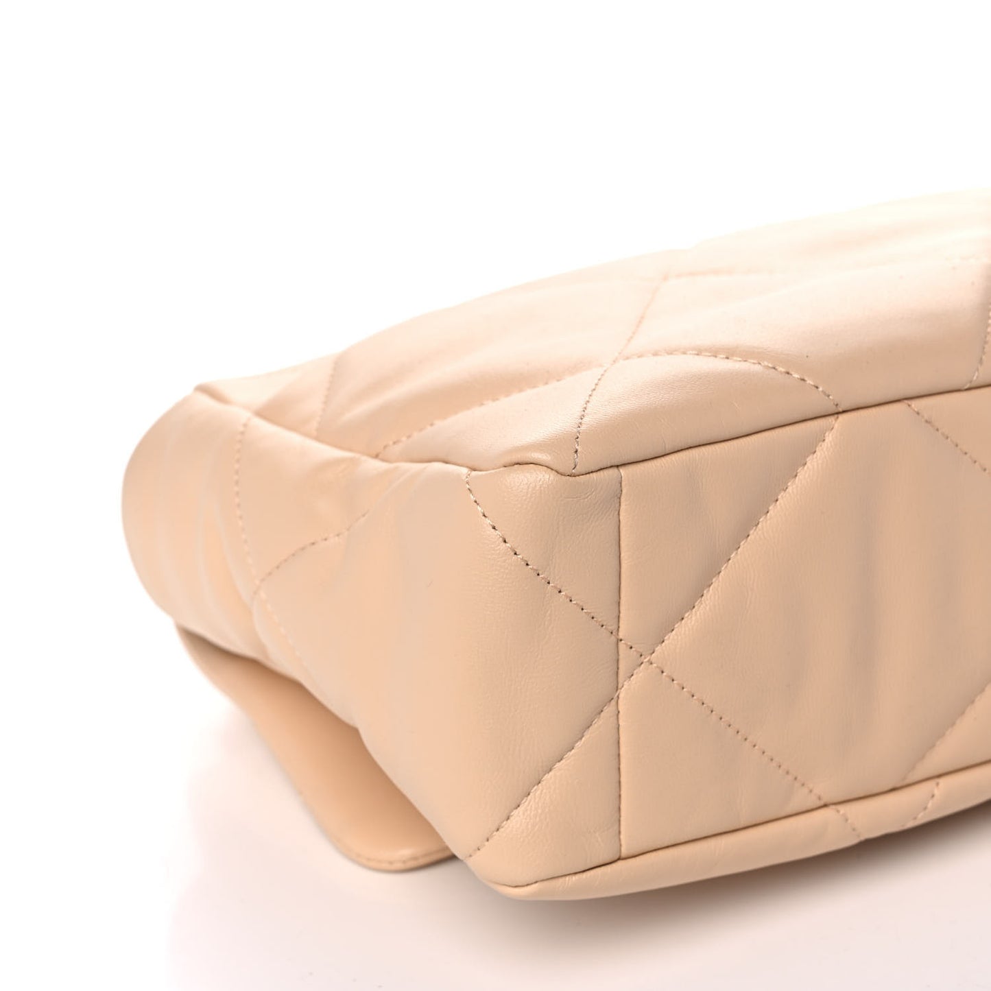 Lambskin Quilted Large Chanel 19 Flap Beige