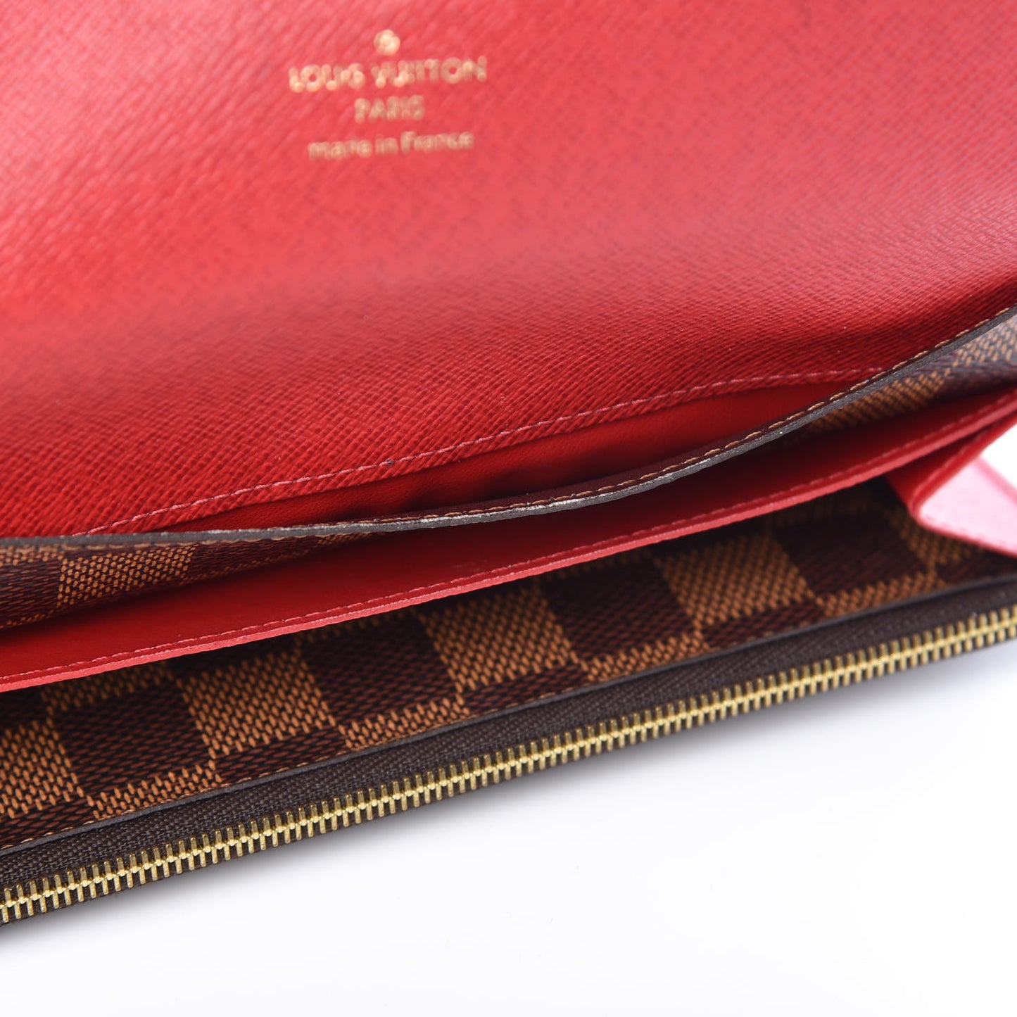 Damier Ebene Emilie Wallet Red