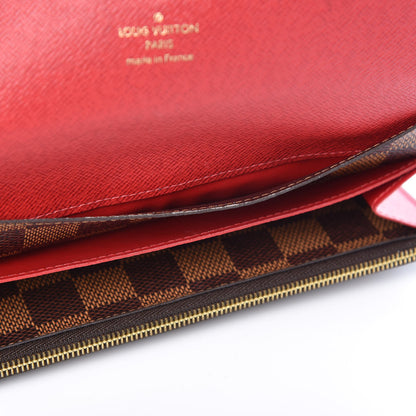 Louis Vuitton Damier Ebene Emilie Wallet Red 7 of 11